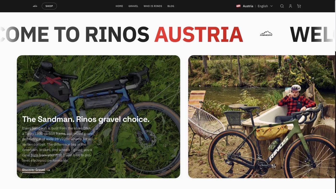 RinosCMS storefront for Rinos Austria